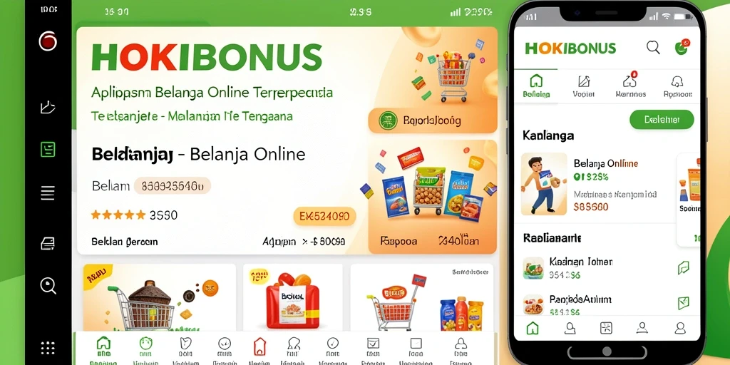 Tampilan antarmuka HOKIBONUS dengan fitur Belanja Online yang menarik.