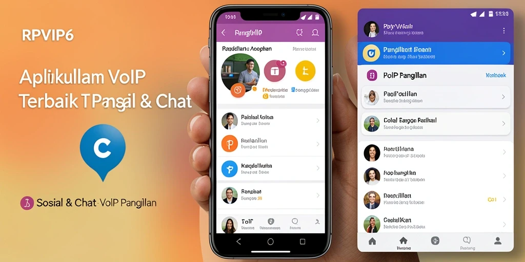 Antarmuka aplikasi RPVIP6 untuk panggilan VoIP yang intuitif dan menarik.