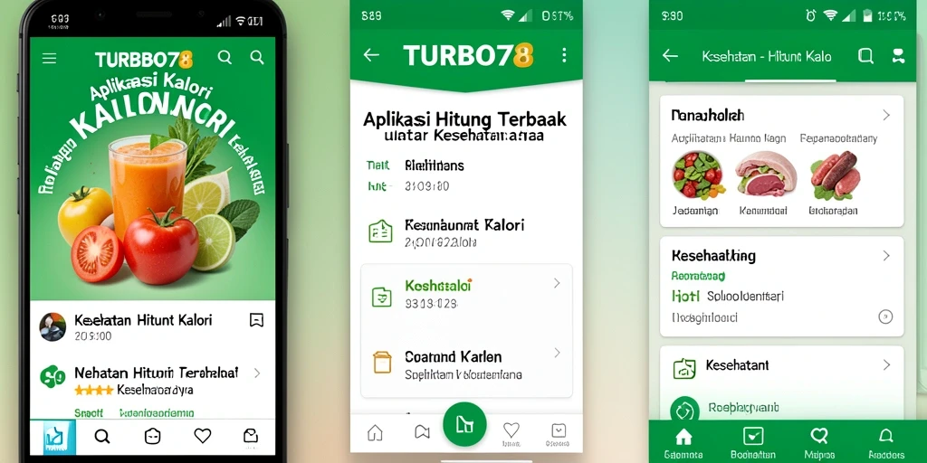 Tampilan antarmuka TURBO78 yang intuitif untuk hitung kalori.
