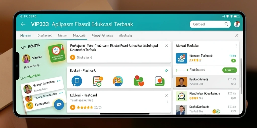 Tampilan antarmuka aplikasi Flashcard VIP333 yang menarik dan mudah digunakan.
